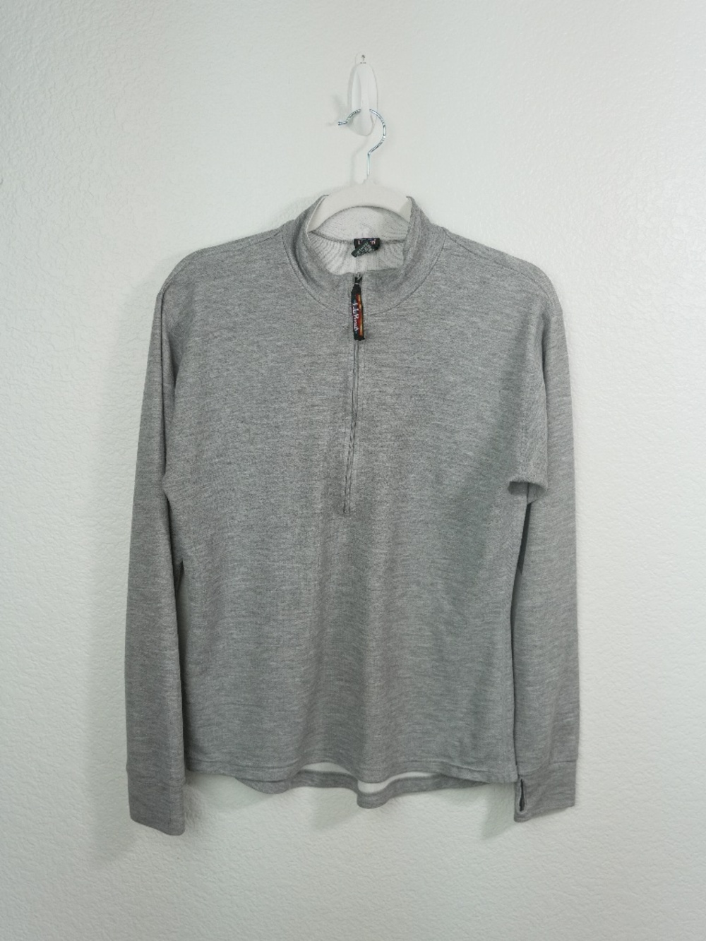 Vintage L.L.Bean Men’s Quarter Zip Pullover Size M Gray Made USA 90s Fleece